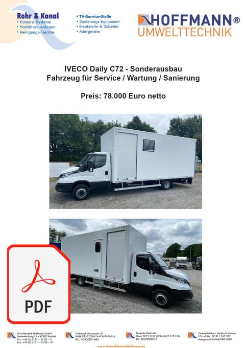 Abbildung Prospekt Gebrauchtfahrzeug Iveco DAILY C72 mit Sonderausbau